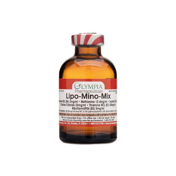 Lipo-Mino-Mix is a top-selling injectable weight loss solution designed to boost metabolism, increase energy and support your weight loss journey through a blend of potent ingredients like B6, Methionine and Choline.